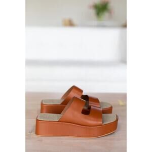 Emerson Fry Leather Platform Slides Size 37